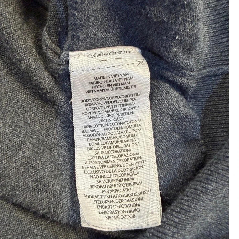 Polo‎ Ralph Lauren Mens XL Pima Cotton V-Neck Sweater Charcoal Grey Purple Pony
